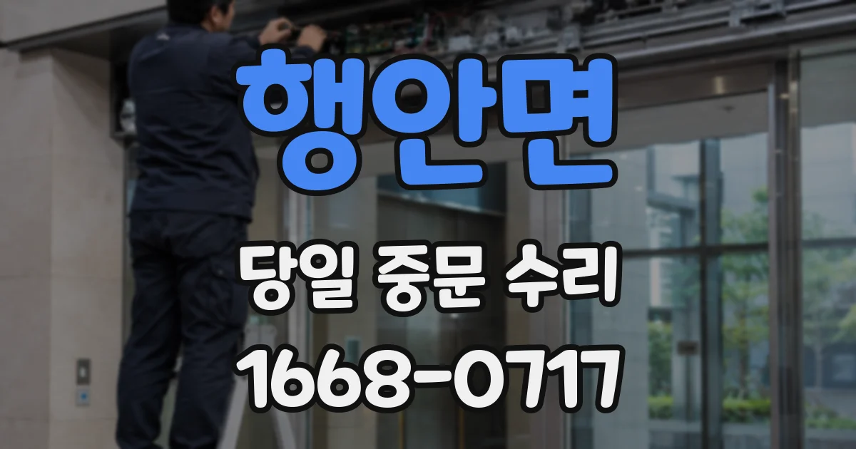 행안면 당일 중문 수리