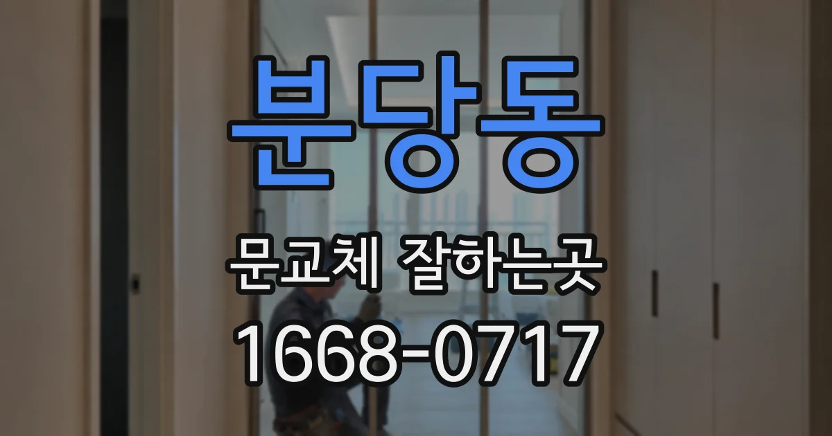 분당동 문교체 잘하는곳