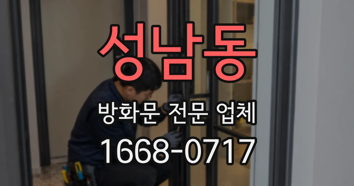 성남동 방화문 전문 업체