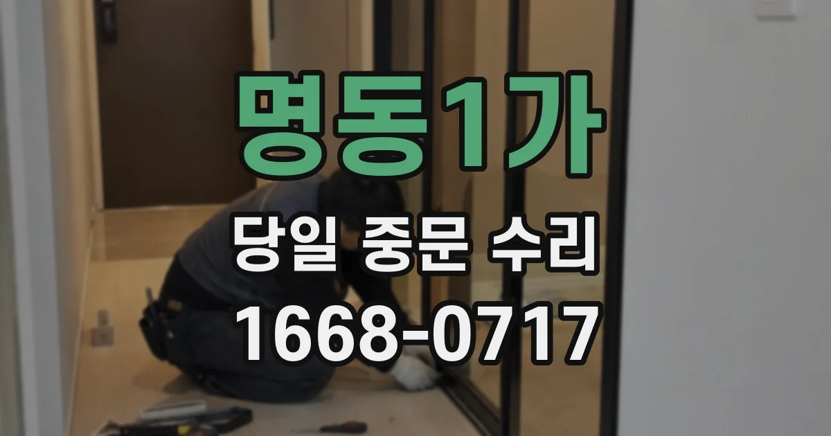 명동1가 당일 중문 수리
