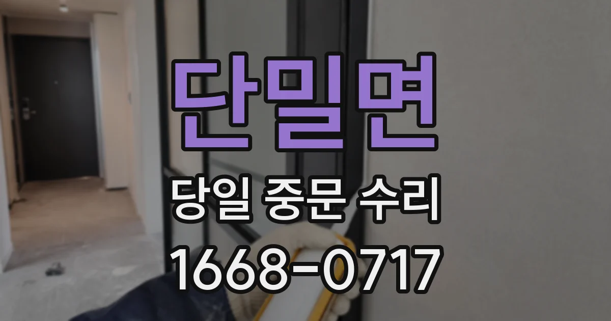 단밀면 당일 중문 수리