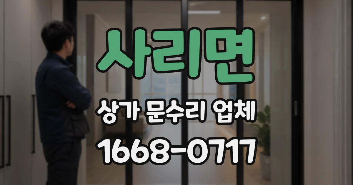 사리면 상가 문수리 업체