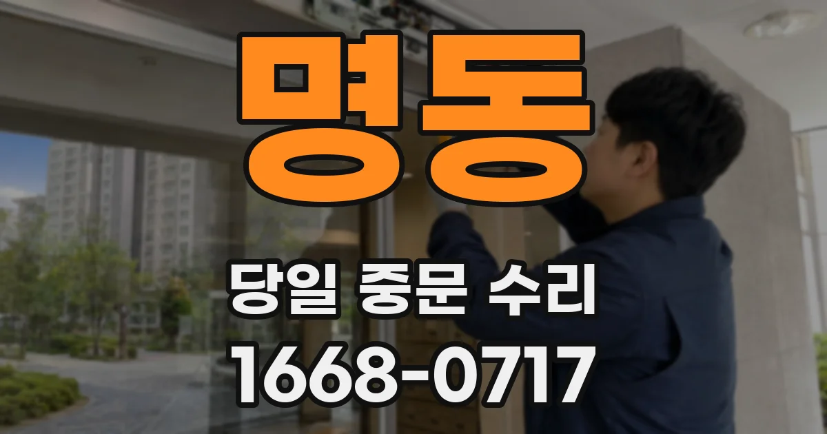 명동 당일 중문 수리