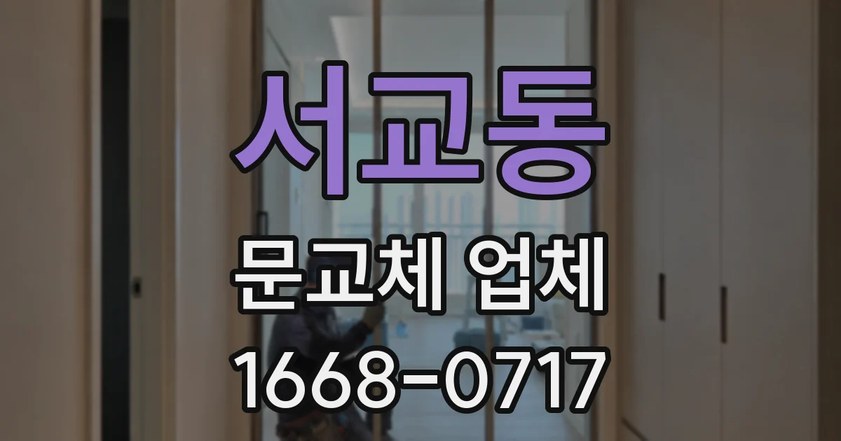 서교동 문교체 업체