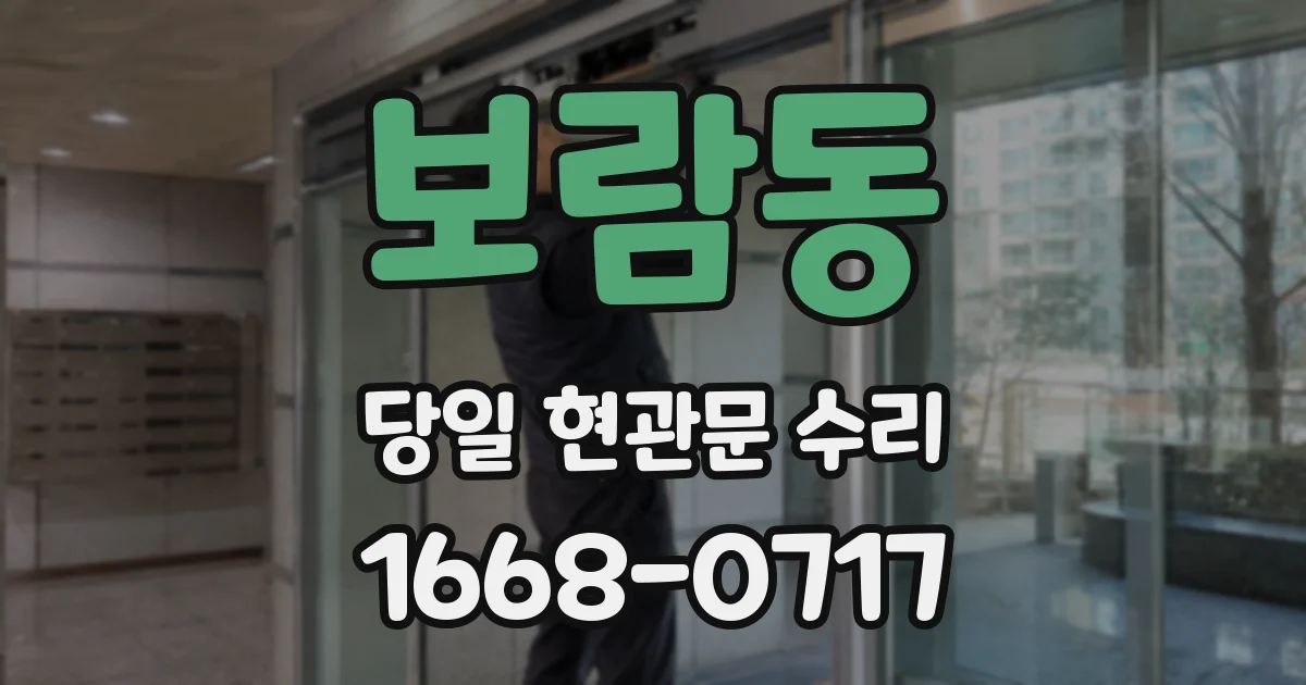 보람동 당일 현관문 수리