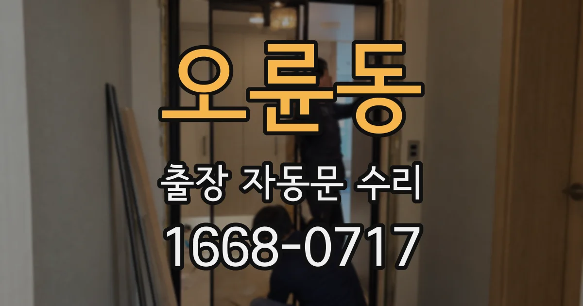 오륜동 출장 자동문 수리