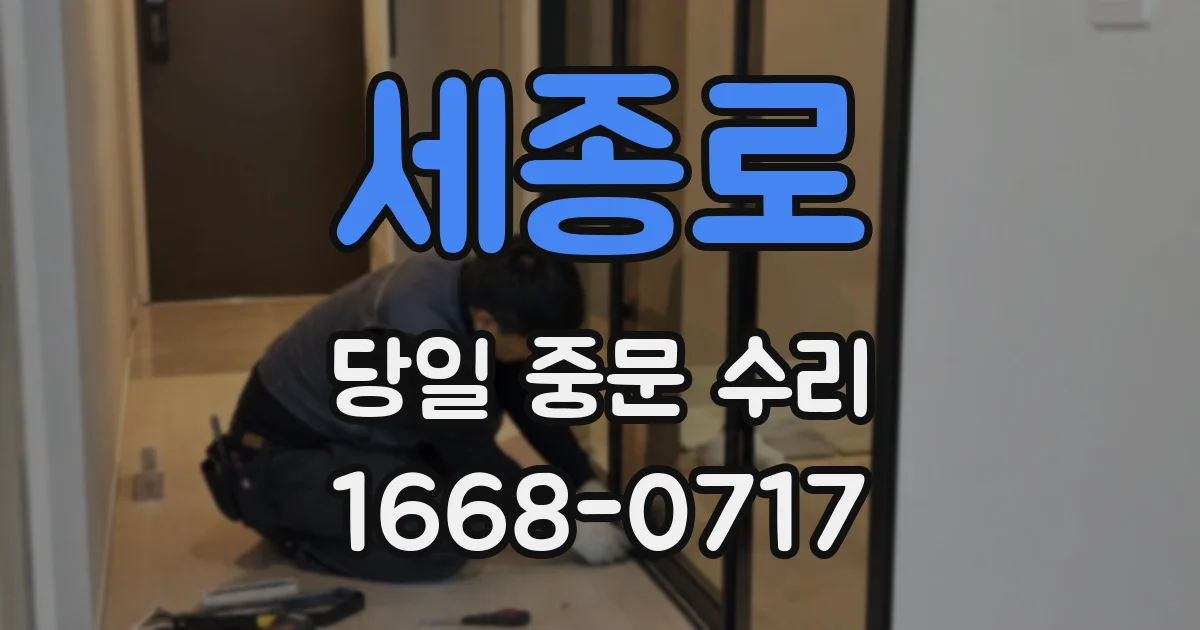세종로 당일 중문 수리