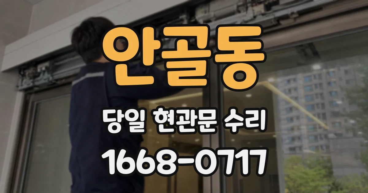 안골동 당일 현관문 수리
