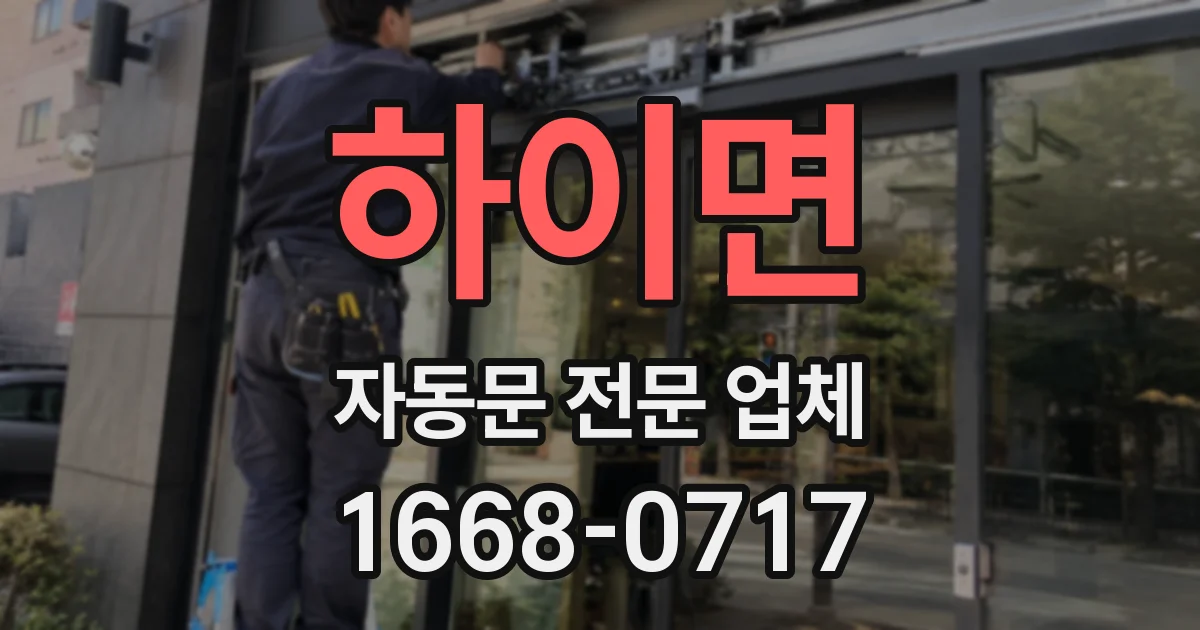 하이면 자동문 전문 업체