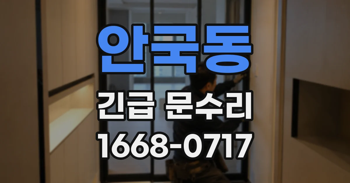 안국동 긴급 문수리