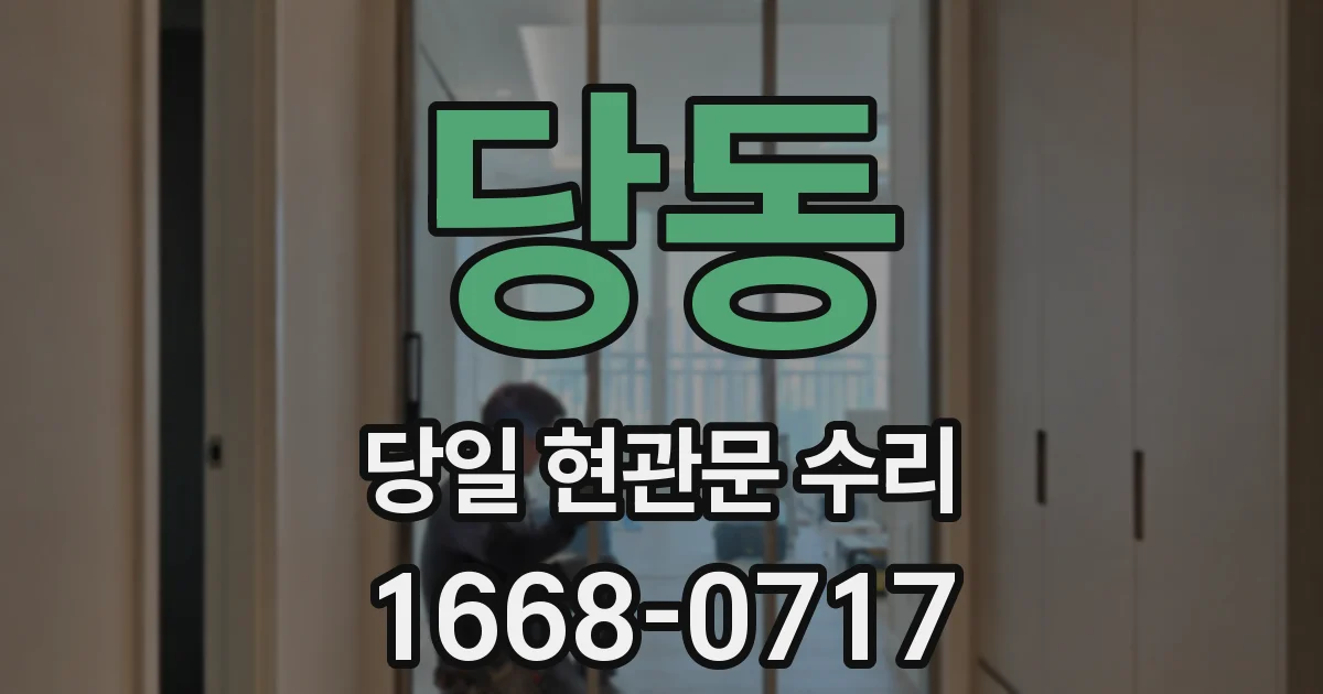 당동 당일 현관문 수리
