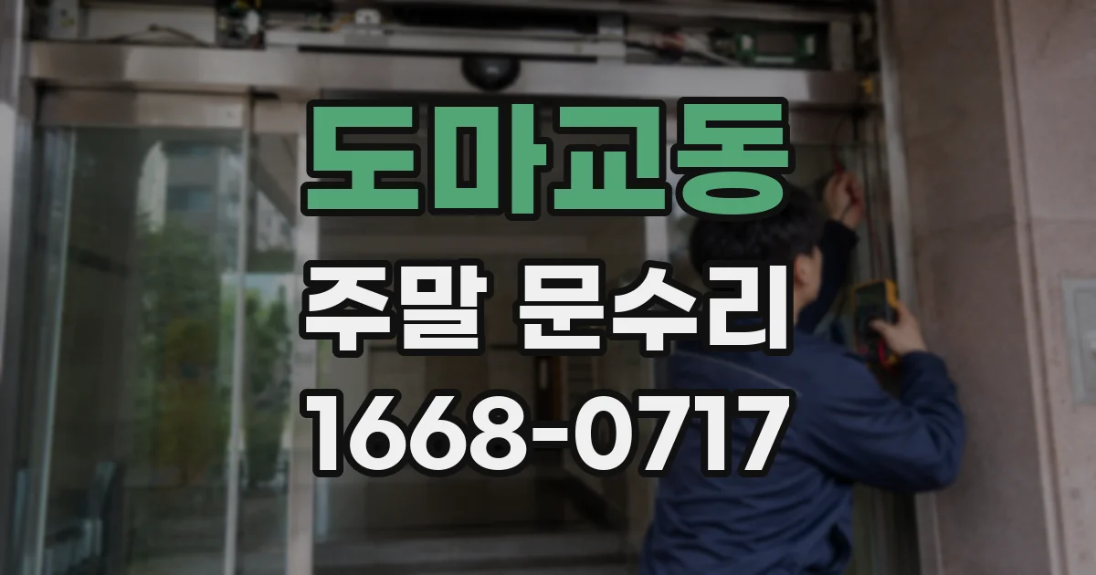 도마교동 주말 문수리