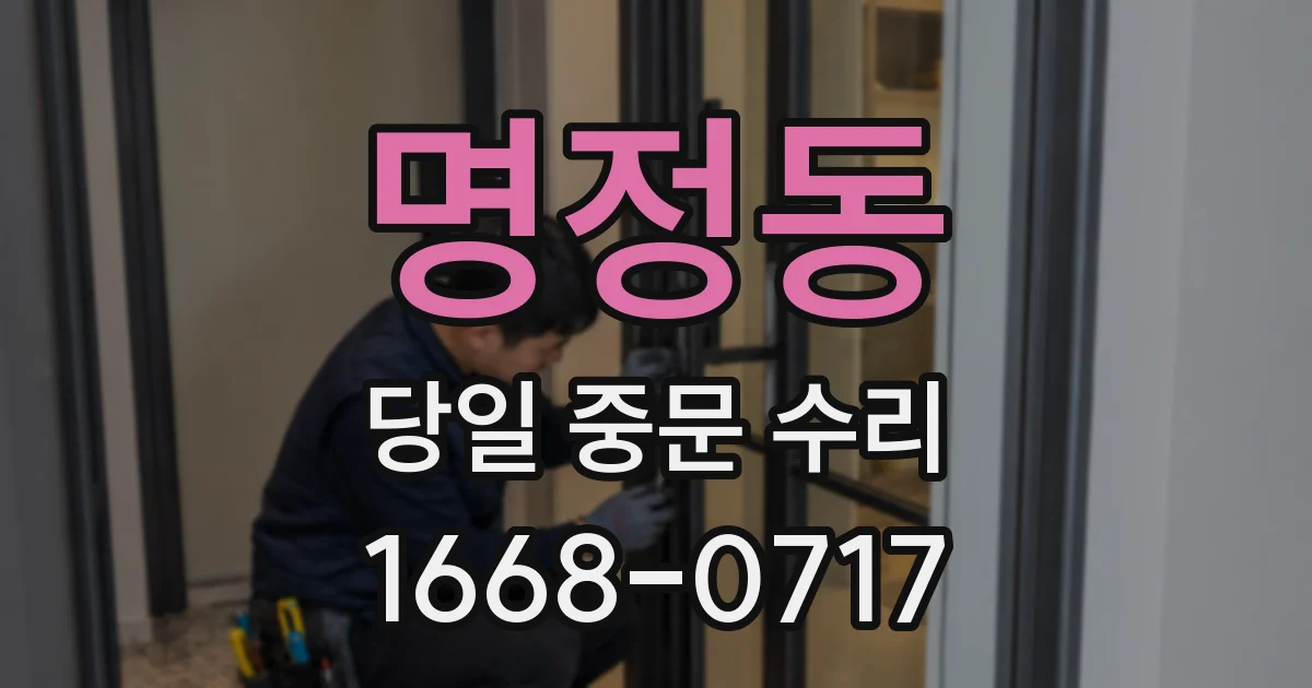 명정동 당일 중문 수리
