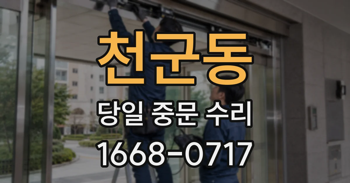 천군동 당일 중문 수리