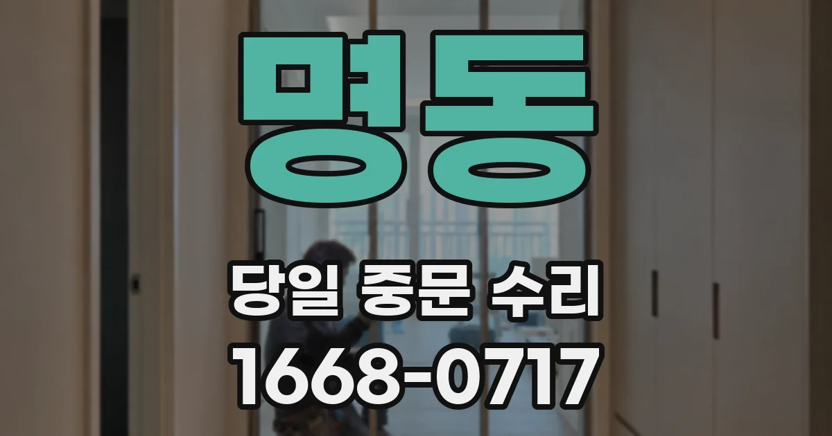 명동 당일 중문 수리