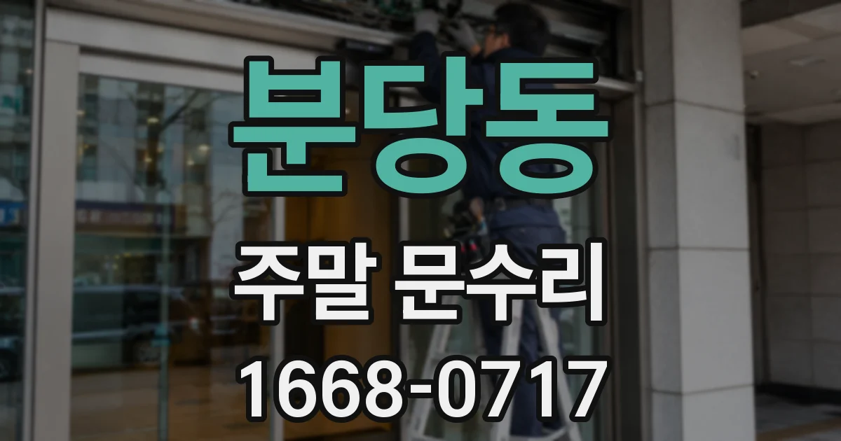 분당동 주말 문수리