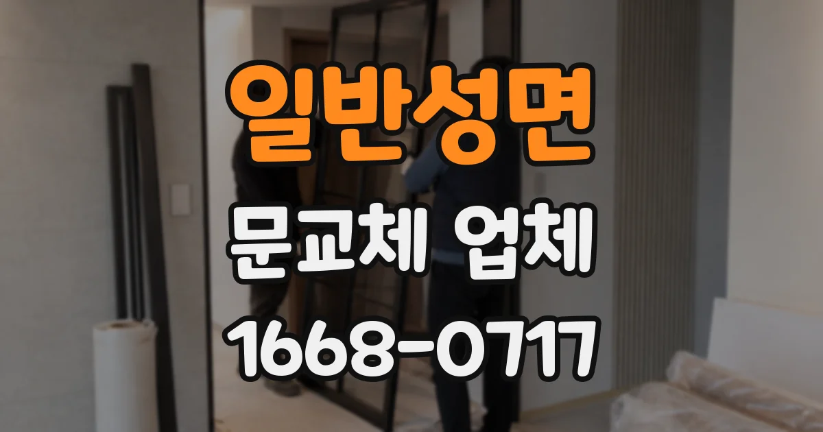일반성면 문교체 업체