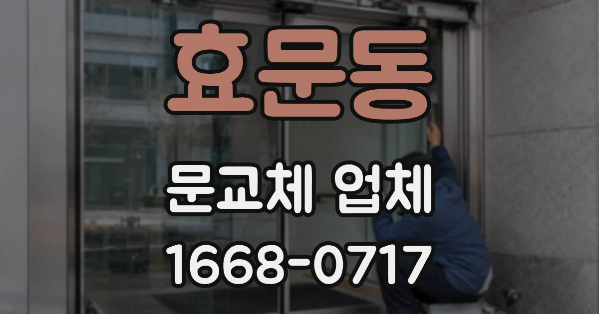 효문동 문교체 업체