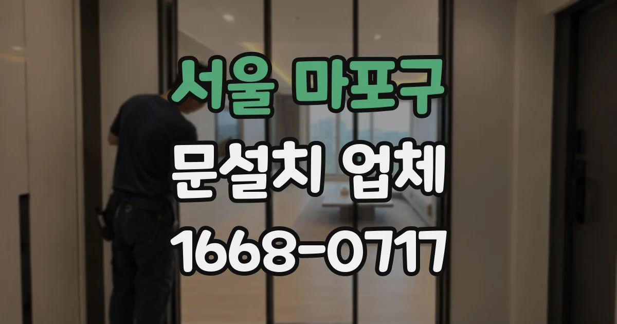 서울 마포구 문설치 업체
