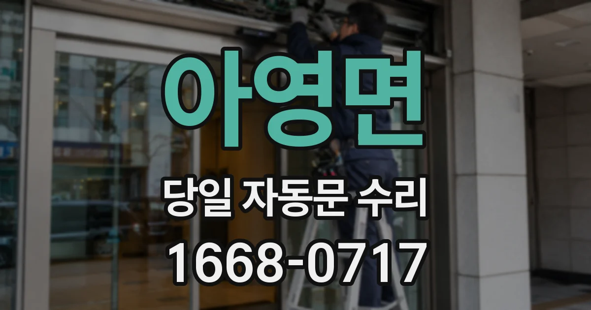 아영면 당일 자동문 수리