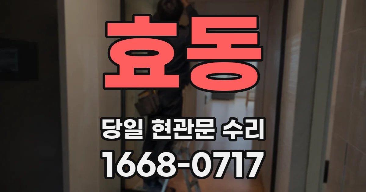 효동 당일 현관문 수리