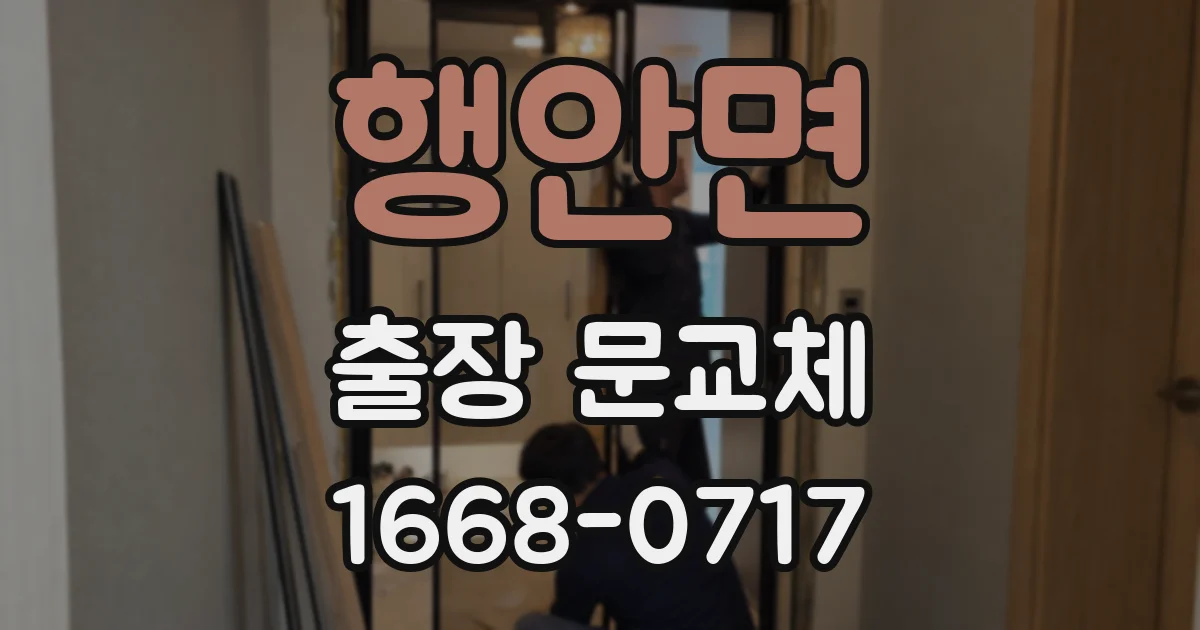 행안면 출장 문교체