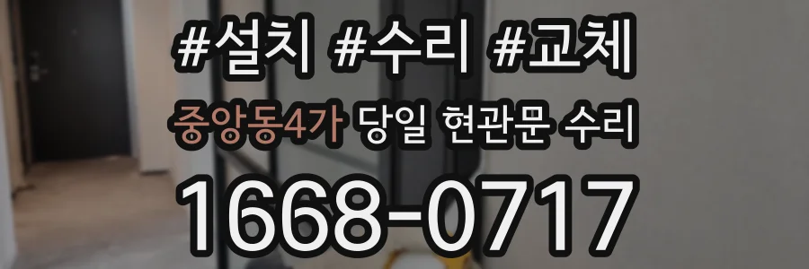 중앙동4가 당일 현관문 수리