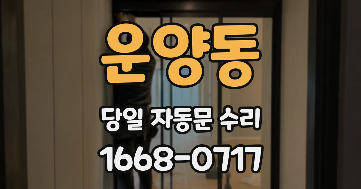 운양동 당일 자동문 수리