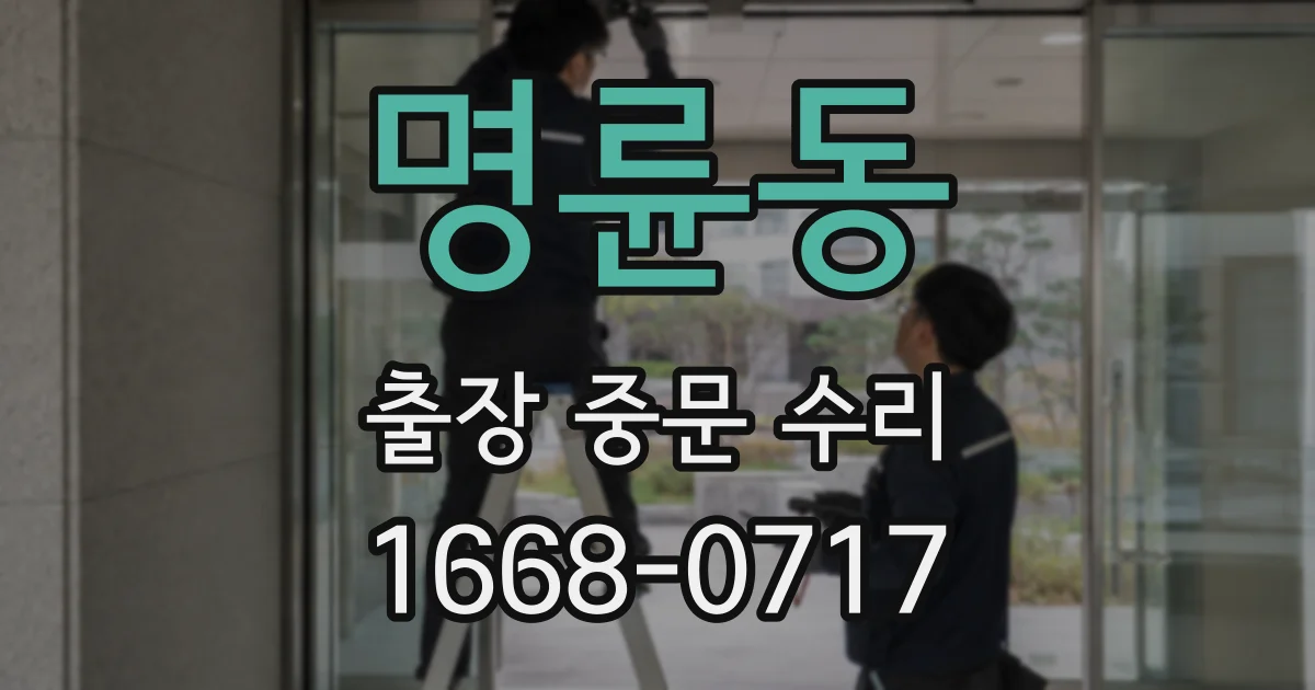 명륜동 출장 중문 수리