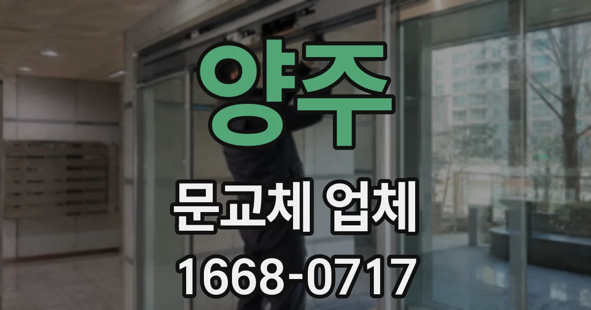 양주 문교체 업체