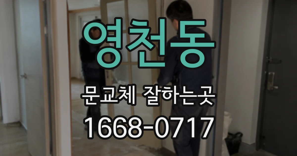 영천동 문교체 잘하는곳