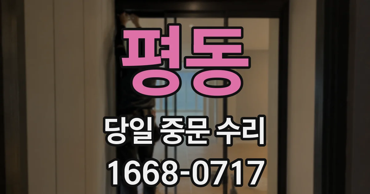 평동 당일 중문 수리