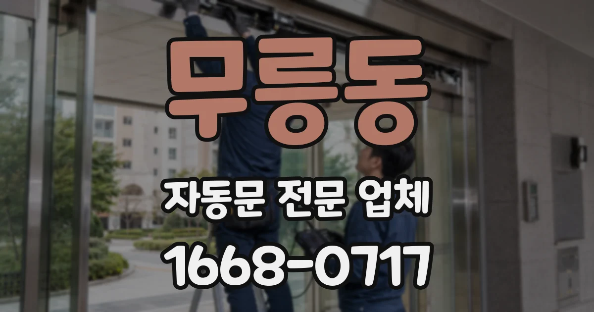 무릉동 자동문 전문 업체