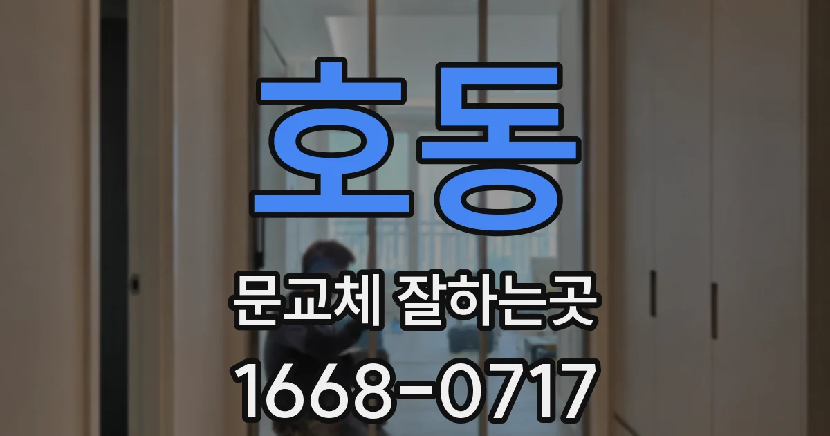 호동 문교체 잘하는곳