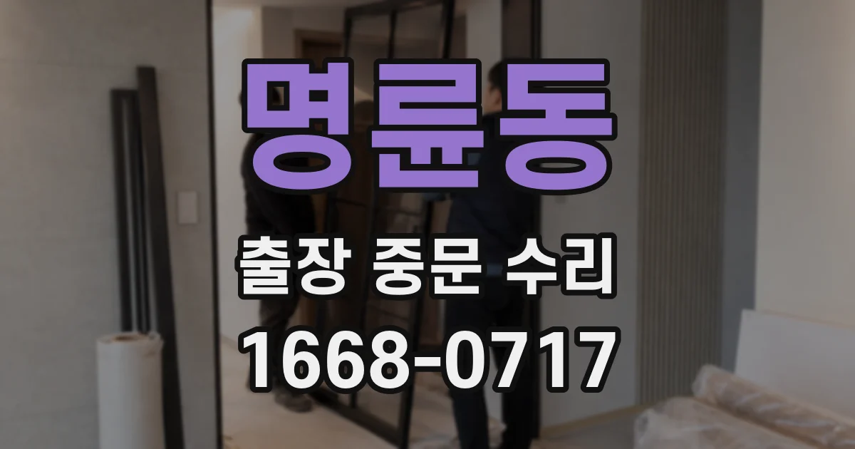 명륜동 출장 중문 수리