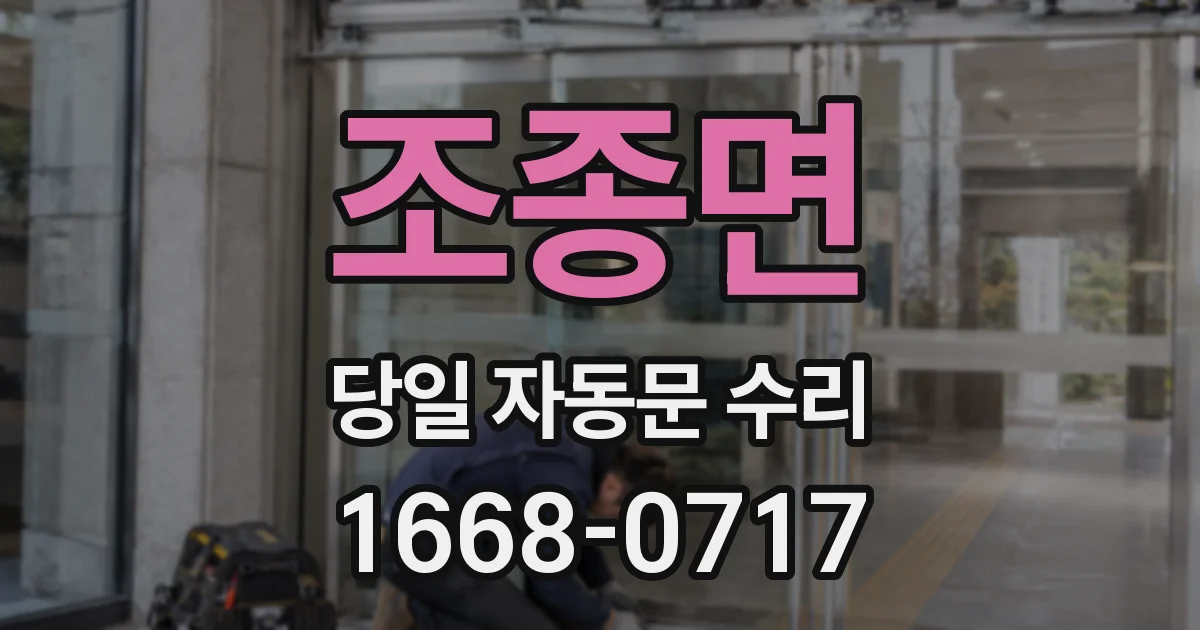 조종면 당일 자동문 수리