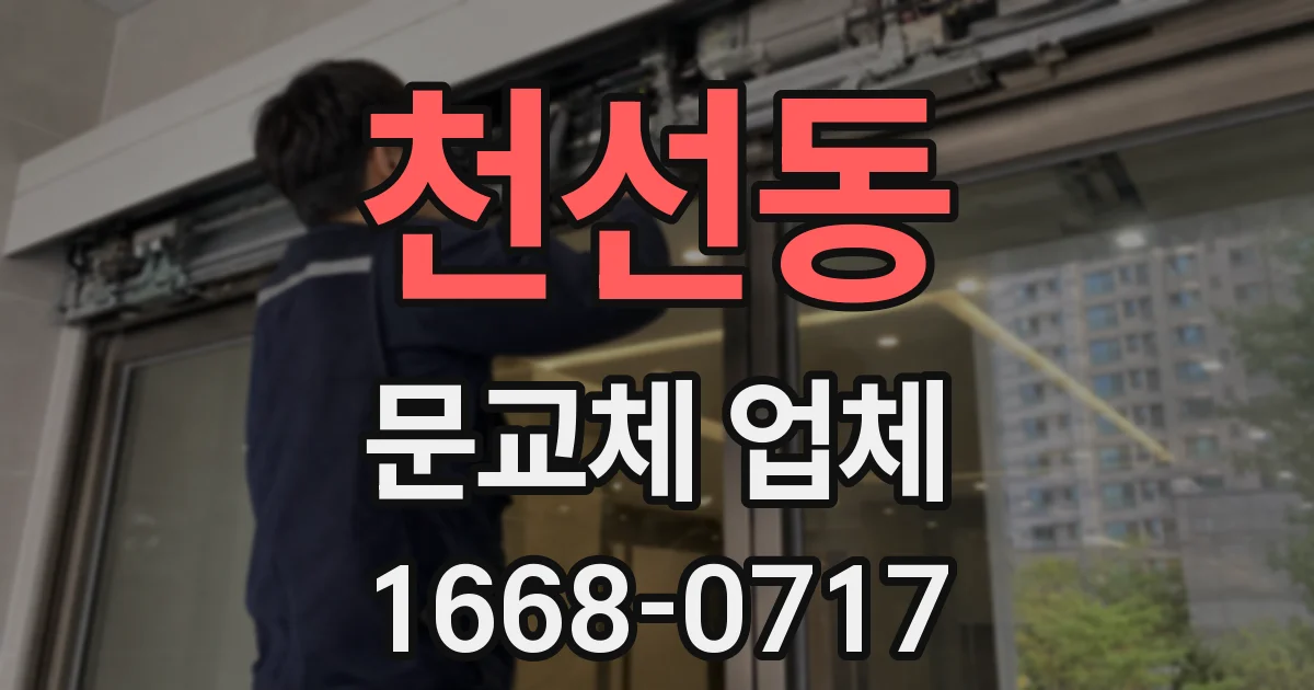 천선동 문교체 업체