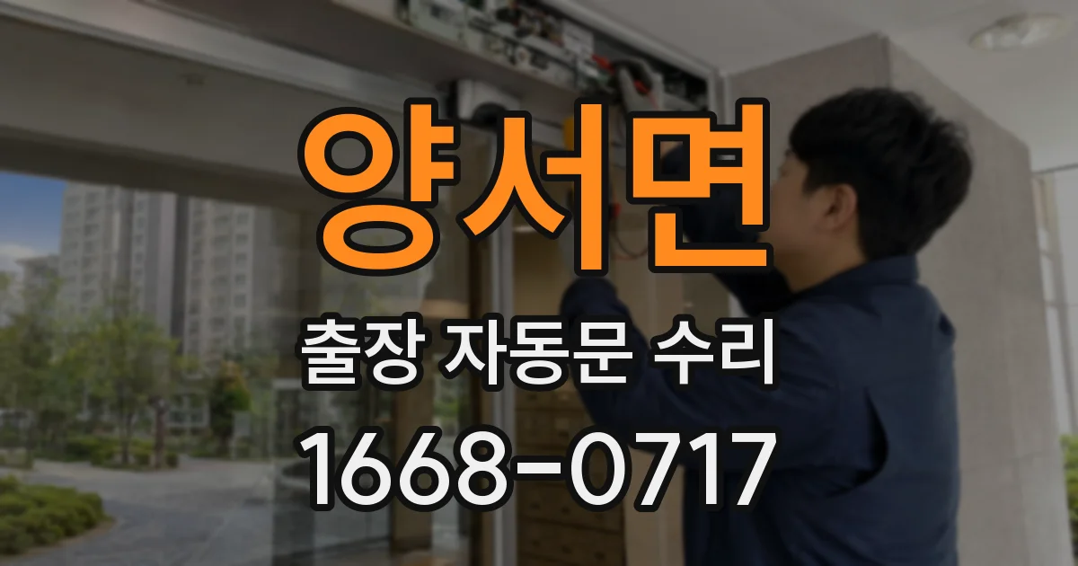 양서면 출장 자동문 수리