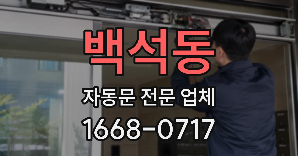 백석동 자동문 전문 업체