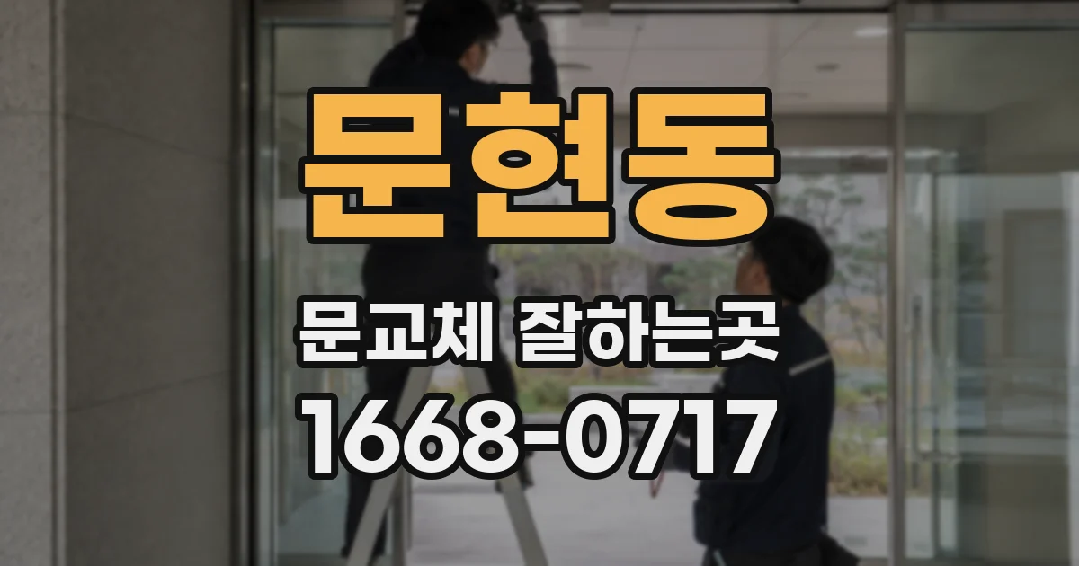문현동 문교체 잘하는곳
