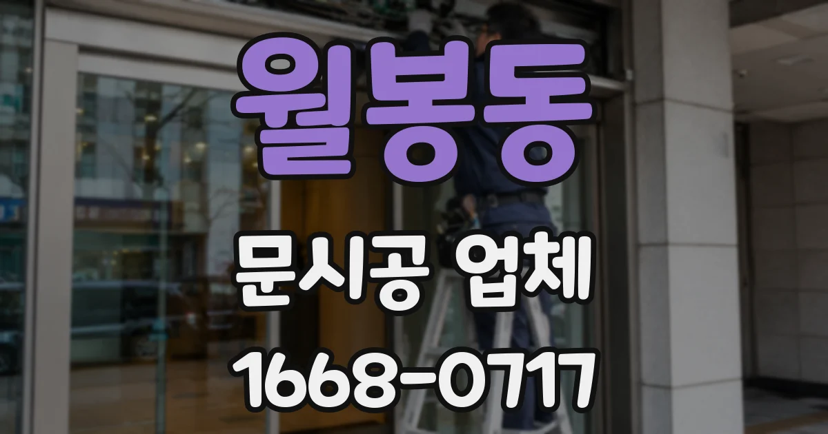 월봉동 문시공 업체