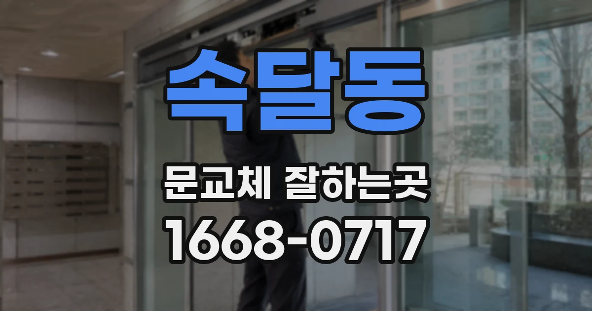 속달동 문교체 잘하는곳