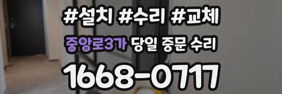 중앙로3가 당일 중문 수리