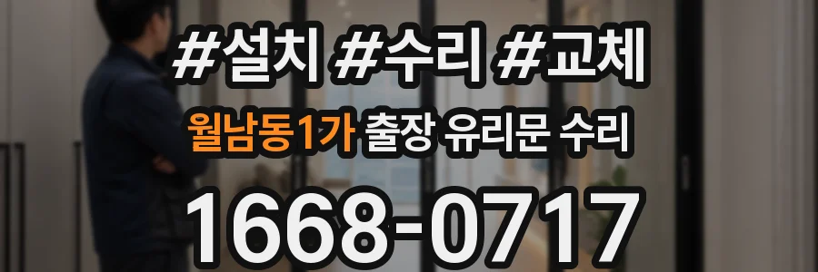 월남동1가 출장 유리문 수리