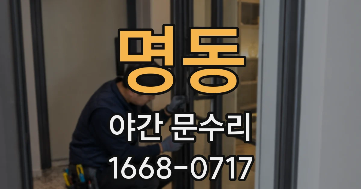 명동 야간 문수리