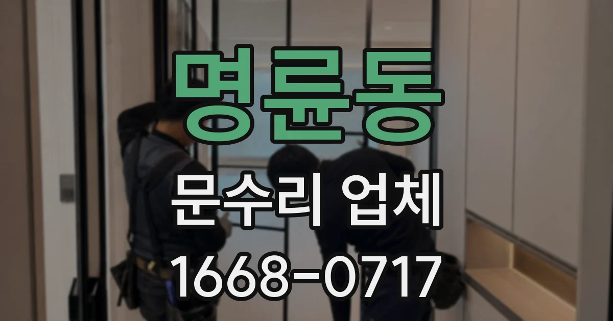 명륜동 문수리 업체