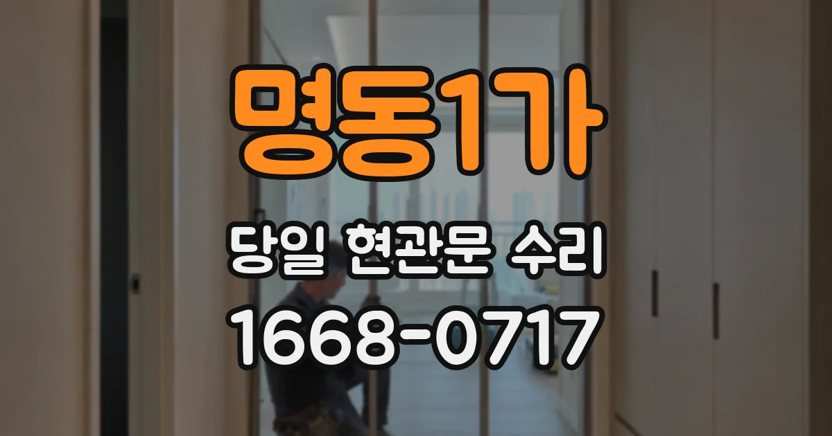 명동1가 당일 현관문 수리