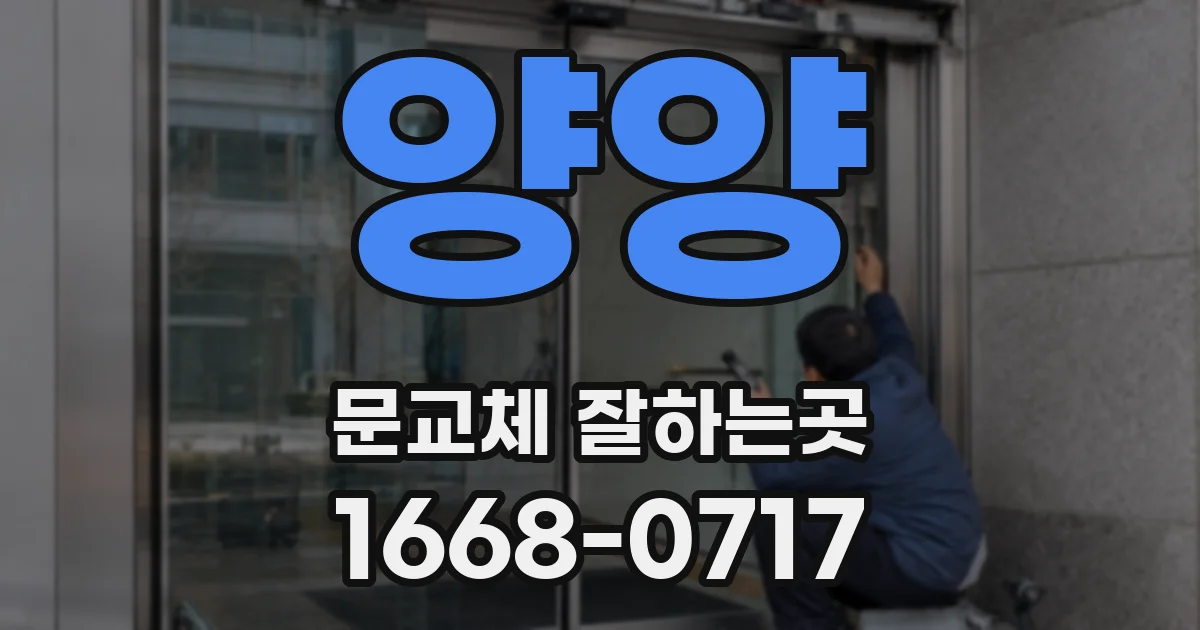 양양 문교체 잘하는곳