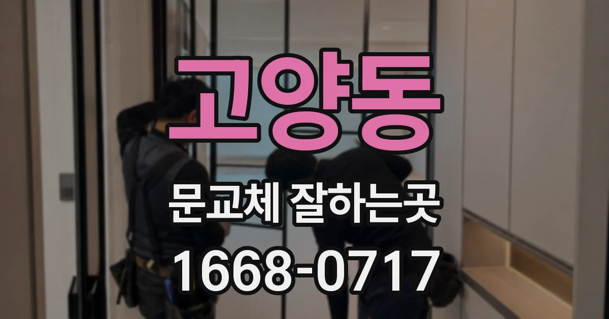 고양동 문교체 잘하는곳