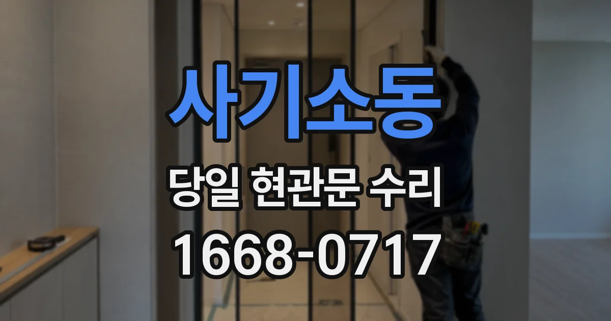 사기소동 당일 현관문 수리